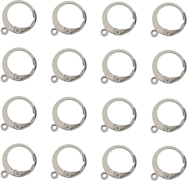 Ohrringhaken 304 Edelstahl, Hebelrückseite, offene Schlaufe, 14,5 x 12 x 2 mm - Bild 1