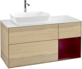 V&B Waschtischunterschrank Finion mit Wandbeleuchtung, Farbe: Weiß, Breite: 120 cm, Tiefe: 50,1 cm - Bild 1