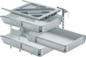 Hettich Container-Set mit Vollauszügen und Soft-Close in Aluminium-Optik Matt Silber - Bild 1