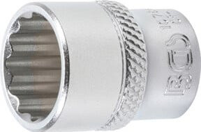 BGS Steckschlüssel-Einsatz Zwölfkant 10784, Antrieb Innenvierkant 1/4 Zoll, SW 14 mm, Silber - Bild 1