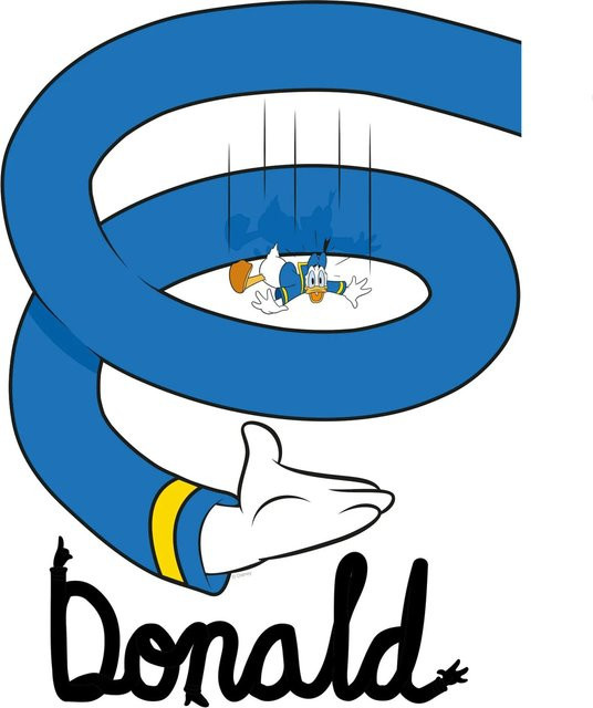 Komar Wandbild Donald Spiral Paper Poster, Breite: 30 cm, Höhe: 40 cm - Bild 1