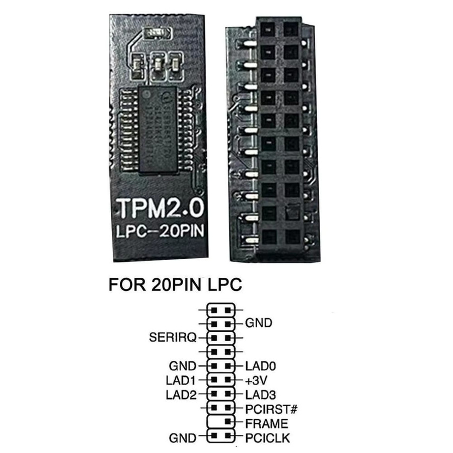 MSI TPM 2.0 Sicherheitsmodul mit LPC-Schnittstelle für verschiedene Motherboards mit 12, 14, 18 oder 20-1-Pin Anschlüssen - Bild 3