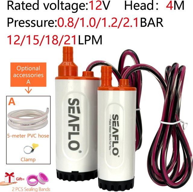 Seaflo Hochfluss-Mikro-Tauchpumpe DC12V in Weiß für Wohnmobile und Wassertanks - Bild 1