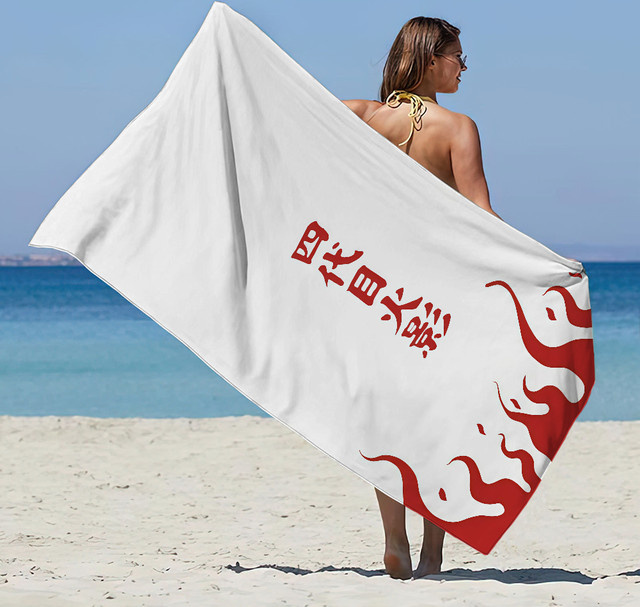 Naruto Handtuch Weiß, schnell trocknendes Strandtuch für Sport und Reisen, Unisex - Bild 1