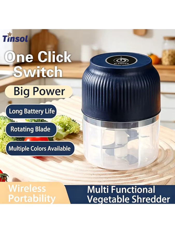 TINSOL Mini Kabelloser Elektrischer Knoblauchzerkleinerer in Weiß, 250ml - Bild 7