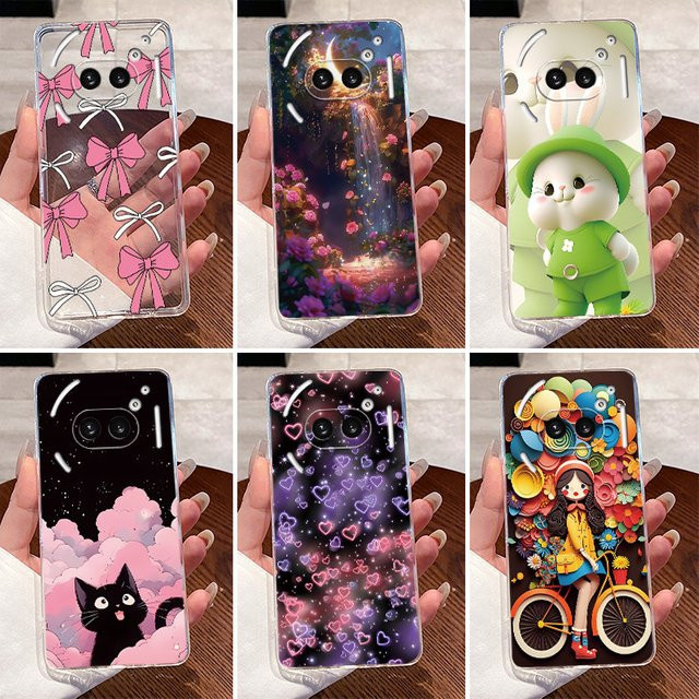 Transparente Nothing Phone (2a) und (2a) Plus Handyhülle mit Liebeskaninchen-Design aus weichem TPU-Silikon - Bild 1