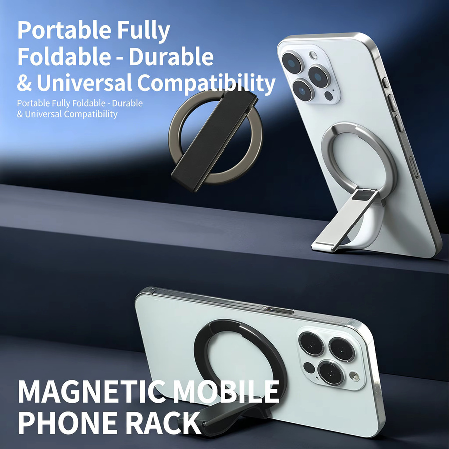Magnetischer Handy-Ringhalter aus Aluminiumlegierung mit 360 Grad Rotation und 120 Grad Schaukelfunktion für iPhone 12 und neuer, Farben: Orange oder Silber - Bild 2