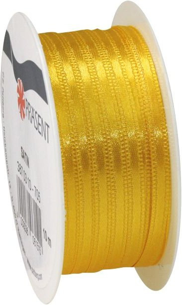 Gelbes Satinband aus Polyester, Breite: 0,3 cm - Bild 1