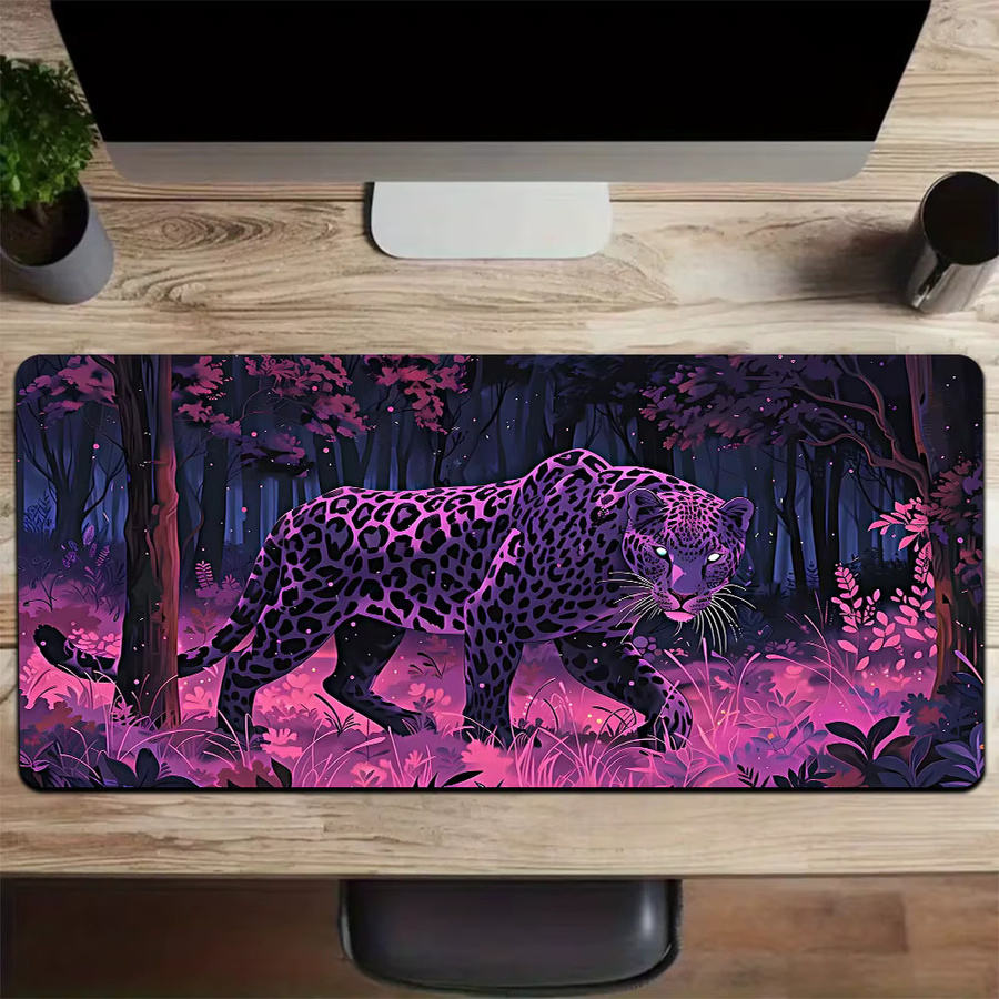 Potdemiel Mauspad mit Löwen- und Leopard-Motiv in Multicolour als Schreibtischunterlage und Gaming-Tastaturmatte - Bild 3