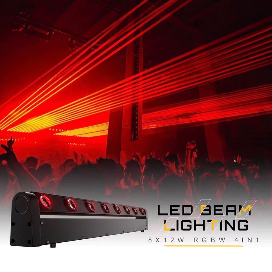SHEHDS Beam Moving Head RGBW Flightcase 8x12W für Tanzsaal, Konzert und Disco - Bild 1