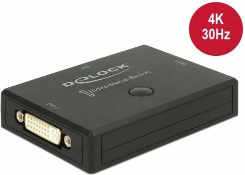 Delock DVI-Switch 2-zu-1 bidirektional 4K UHD in Schwarz - Bild 1