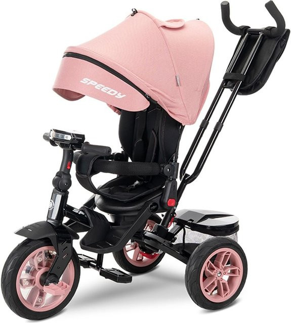 Lorelli Tricycle Speedy Dreirad mit Luftreifen, Musik, Licht und Schubstange in Pink - Bild 1