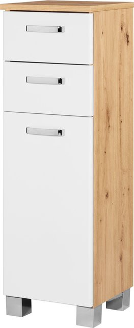 LIVARNO HOME Seitenschrank Palermo für das Badezimmer, Weiß und Eiche Artisan - Bild 1