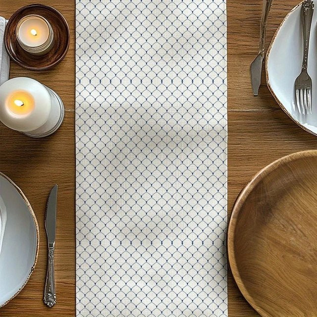 VIKAMA Tischläufer im japanischen Stil, schlichtes Design, schmutzabweisend und waschbar, Mehrfarbig, B: 90 cm, H: 33 cm - Bild 1
