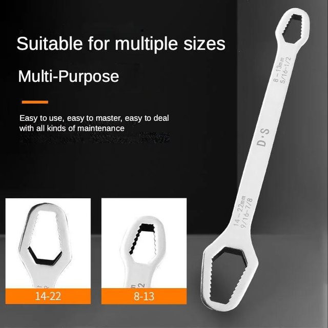 Yiran Furniture Universal-Torx-Schraubenschlüssel aus Chrom-Vanadium, selbstspannend und verstellbar, Farbe: Silber - Bild 1