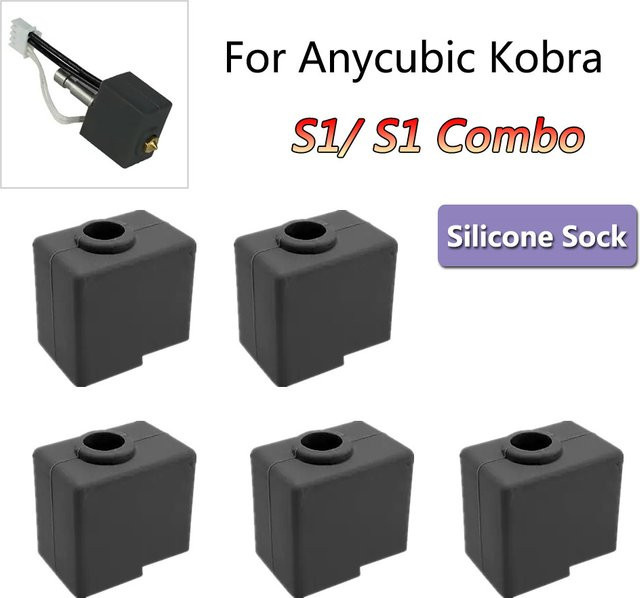 Anycubic Silikonsocken für Kobra S1 und S1 Combo Hotend-Schutzabdeckung in Schwarz - Bild 1