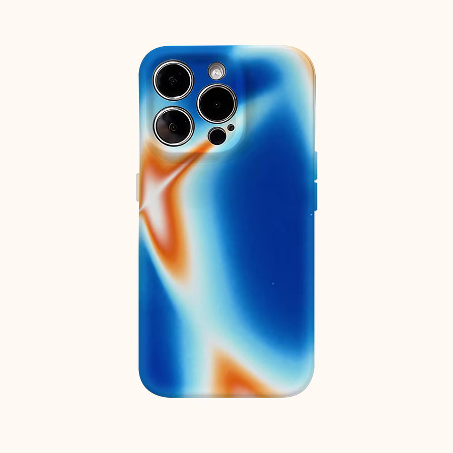 Fluid Waves Handyhülle in Blau und Orange mit doppelschichtiger Rückseite für iPhone 17 Pro Max, 17 AIR, 16, 15, 14, 13, 12 und 11 - Bild 2
