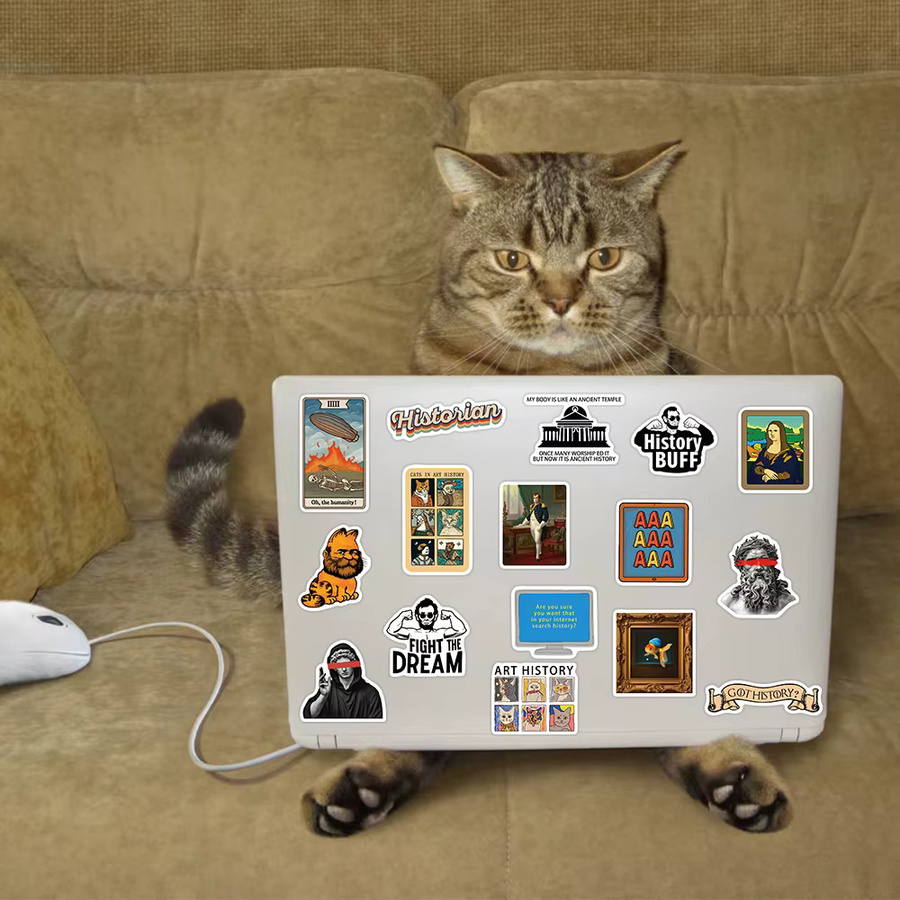 50 Stück lustige Cartoon Aufkleber in Multicolour für Laptop, Telefon und Skateboard, wasserdichte DIY Sticker für Studenten - Bild 5