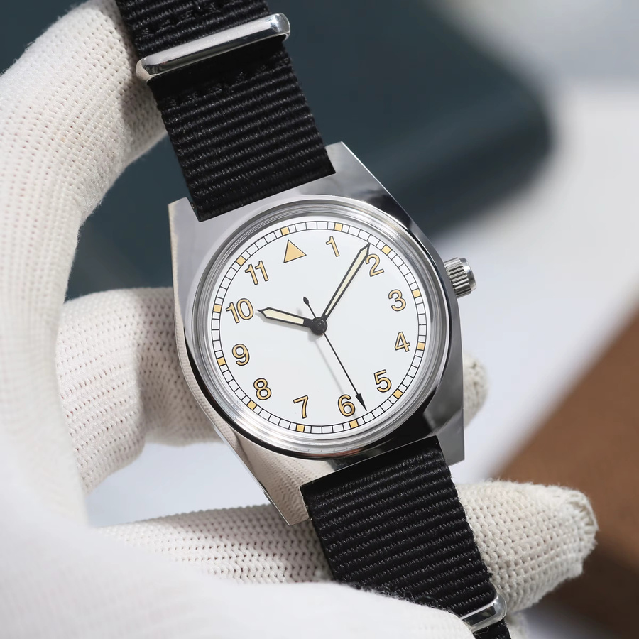 HEIMDALLR Herren-Fliegeruhr, Handaufzug, Edelstahl, 36 mm, Silber - Bild 5