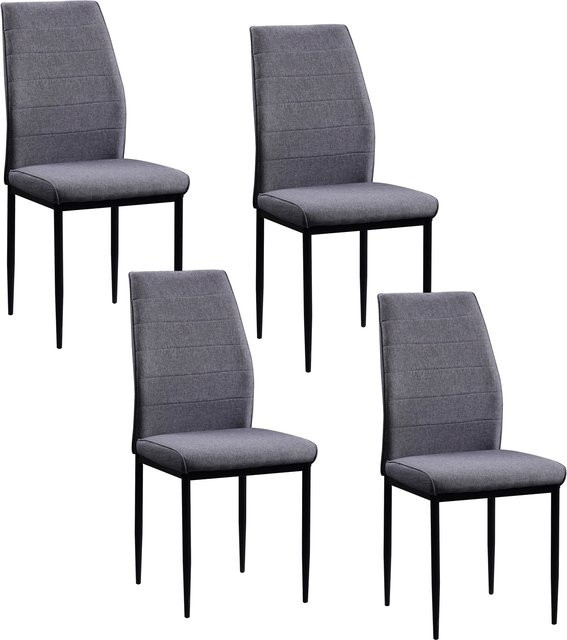 HTI-Living Stuhl Madison Webstoff 4er-Set in Grau - Bild 1