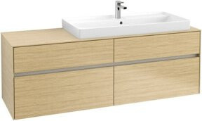 V&B Waschtischunterschrank Collaro in Nordic Oak mit Waschbeckenanschluss rechts, B/T/H: 160 x 54,8 x 50 cm - Bild 1