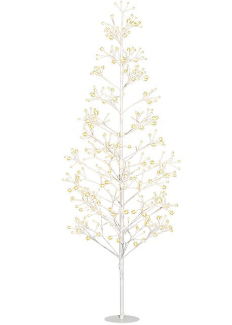 HOMCOM Künstlicher Weihnachtsbaum in Weiß mit 384 warmweißen LED-Lichtern, Höhe: 180 cm - Bild 1