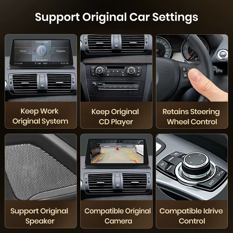 Junsun Wireless CarPlay und Android Auto Decoder für BMW 1er Serie E82 E87 E88 mit Bluetooth und MirrorLink in Schwarz - Bild 5