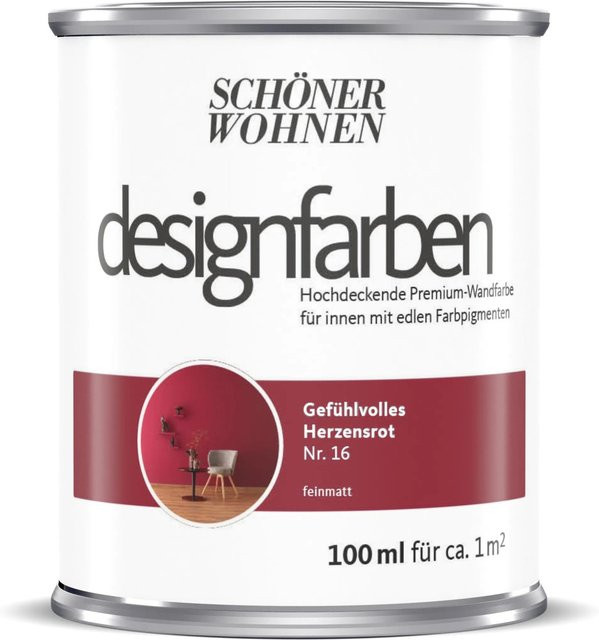 Schöner Wohnen Designfarbe Herzensrot, 100 ml - Bild 1