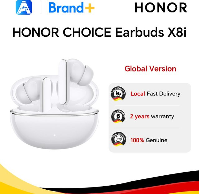HONOR CHOICE Earbuds X8i In-Ear Kopfhörer mit intelligenter Tiefen-Geräuschunterdrückung 3.0, 12mm Starkmagnet-Treiber und 44 Stunden Akkulaufzeit in Weiß - Bild 1
