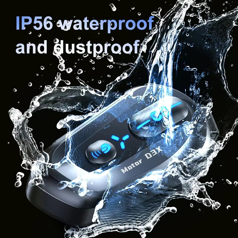 KEBETEME Motorrad Helm Intercom Headset mit Bluetooth 5.4 und Sprachassistent, 600m Reichweite, Halb Duplex, Schwarz - Bild 4