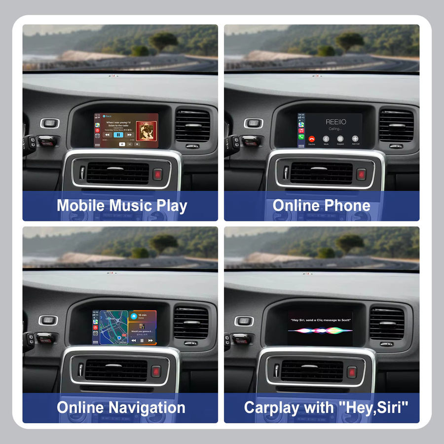 REEIIO Kabelloses CarPlay und Android Auto Interface Decoder Box mit Mirror Link für Volvo XC60 V40 V60 S60 2015-2019 inklusive Front- und Rückfahrkamera für 7 Zoll Displays - Bild 4