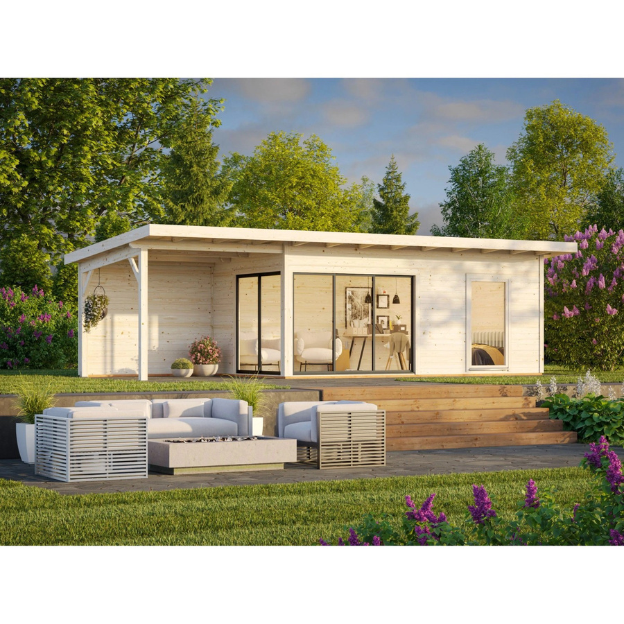 Palmako Gartenhaus Andrea Slide Plus aus Fichtenholz in Braun mit Pultdach B/T: 898 x 300 cm - Bild 2