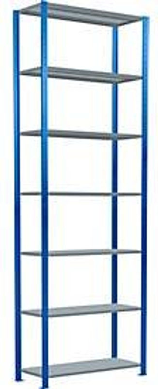 Schulte Lagertechnik Fachbodenregal MultiPlus250 Grundregal, 7 Fachböden, Enzianblau RAL 5010/verzinkt, B: 1000 mm, T: 400 mm, H: 3000 mm - Bild 3