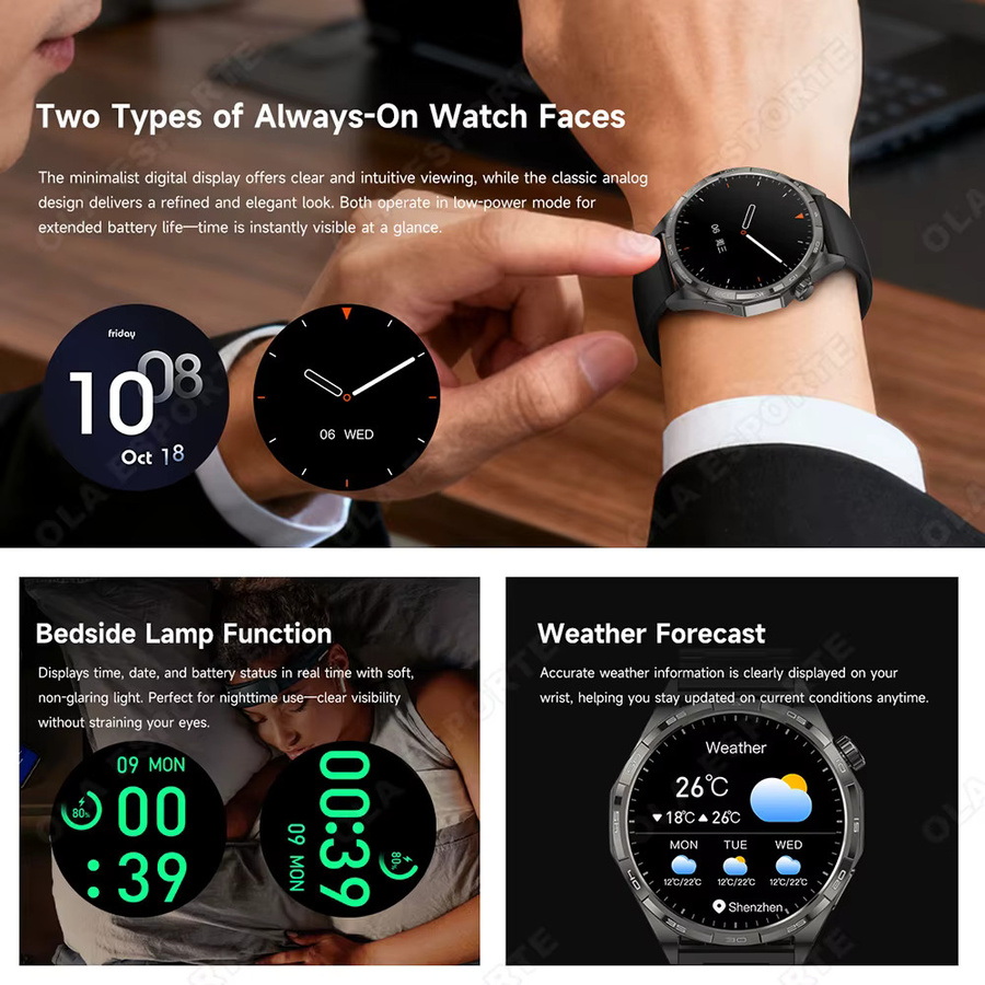 Ola Esporte Smartwatch, Schwarz, Herren, Wasserdicht - Bild 5