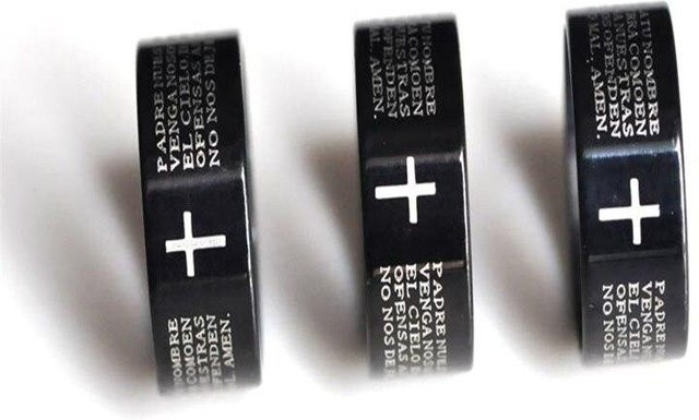 Allbestart Ringe Edelstahl, Schwarz, Unisex, 17–21 mm - Bild 1