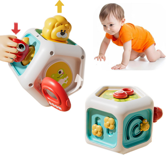 BizyKoady Baby Beschäftigt Bord Cube Montessori Spielzeug, Tiere, Bunt / Mehrfarbig - Bild 1