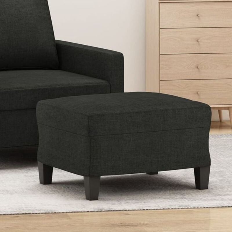 Modern Polsterhocker vidaxl aus Stoff in Schwarz, B/T/H: 60 x 50 x 41 cm - Bild 1