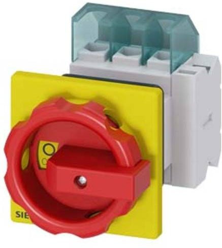 Siemens Lasttrennschalter 3-polig 25 A 16 mm² 1 Schließer 1 Öffner Rot Gelb 690 V/AC 3LD21541TP53 - Bild 1