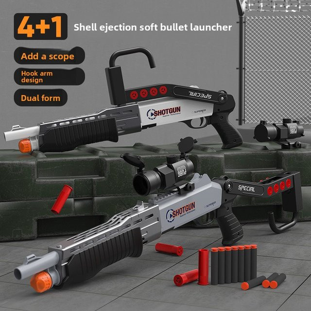 MYGVN Soft-Dart-Blaster Schrotflinte, Dual-Modus, mit Zielfernrohr, ab 14 Jahren - Bild 1