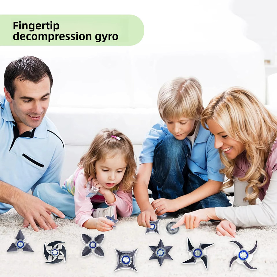 soulbao Dart Modell Fingertip Gyroskop, 10-teiliges Set, Schwarz - Bild 2