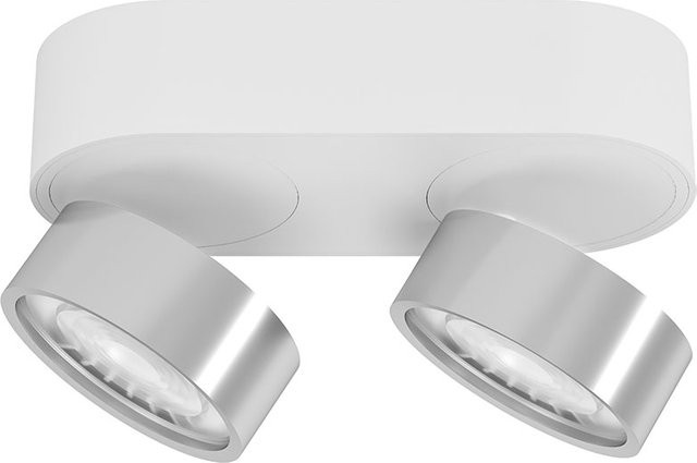 LUX-IT Swing 95 Round LED-Deckenstrahler 2-flammig, Weiß und Silber, warmweißes Licht (2700K) - Bild 1