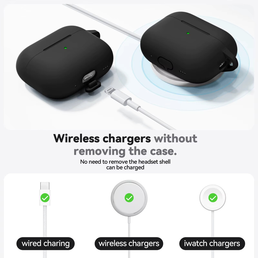 Weiche Silikonhülle für Apple AirPods Pro 3. Generation in Weiß inklusive Reinigungsset - Bild 5
