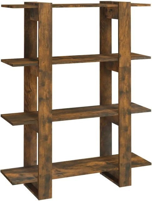 vidaXL Bücherregal und Raumteiler in Räuchereiche, B/T/H: 100 x 30 x 123,5 cm - Bild 1