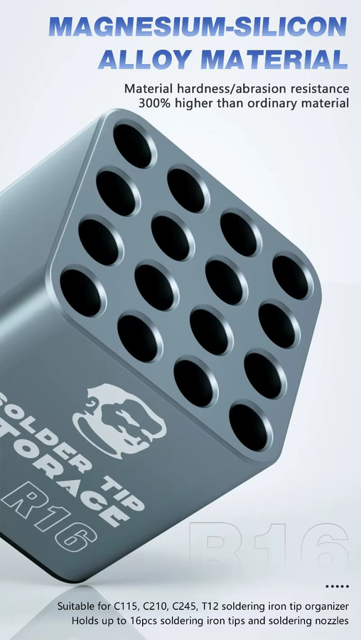 MECHANIC R16 Lötspitzen-Aufbewahrungsbox mit 16 Löchern für C115 C210 C245 T12 Heizkerne und Handy-Reparaturwerkzeug - Bild 4