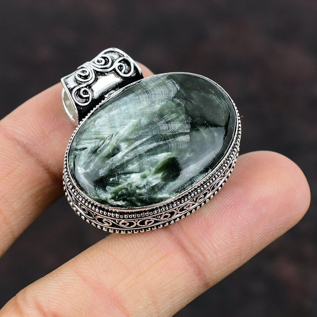 Jewel Paradise Seraphinit Anhänger, 925 Silber, Damen, Vintage - Bild 1