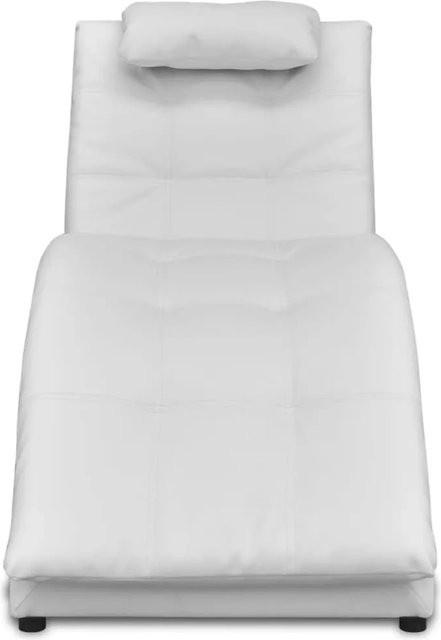 vidaXL Chaiselongue Modell 2 aus Kunstleder mit Kissen in Weiß - Bild 1