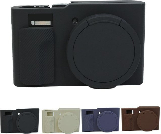 Weiche Silikon-Kameratasche für Panasonic Lumix TZ99 und ZS99 in Schwarz mit Objektivschutzkappe - Bild 1