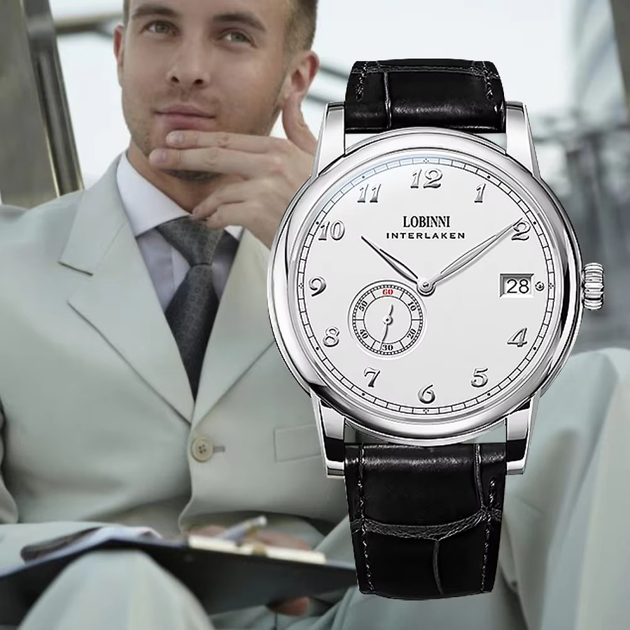 Lobinni Armbanduhr Automatik, Leder, Herren - Bild 2