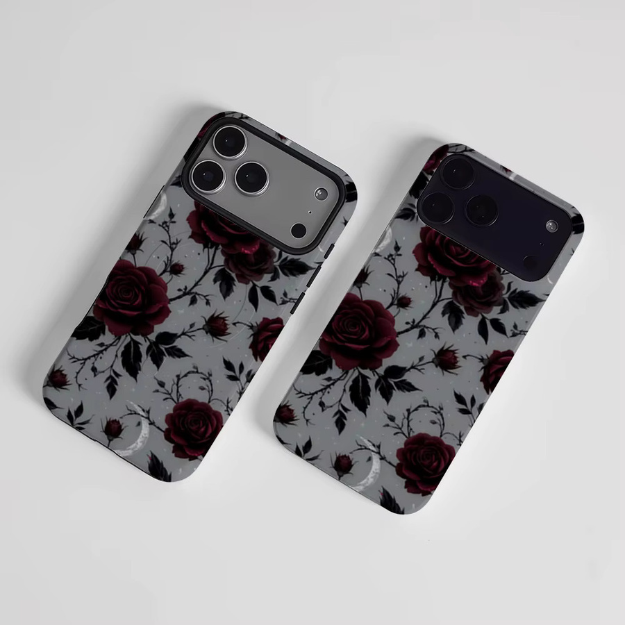 CaseLumi Matte Bumper MagSafe Hülle für iPhone mit Mondlicht-Rosen-Motiv in Multicolour - Bild 2
