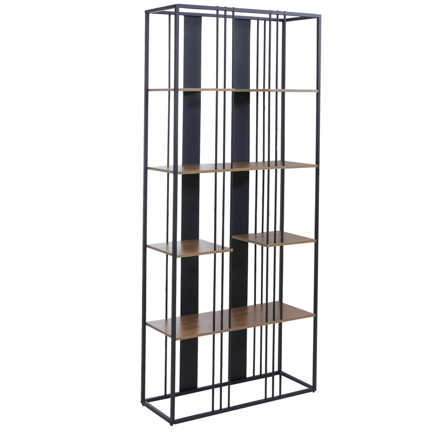 MCW Regal MCW-P12 Industrial Bücherschrank Hochschrank aus Metall und Melamin in Schwarz und Braun, H x B x T: 180 x 80 x 31 cm - Bild 3